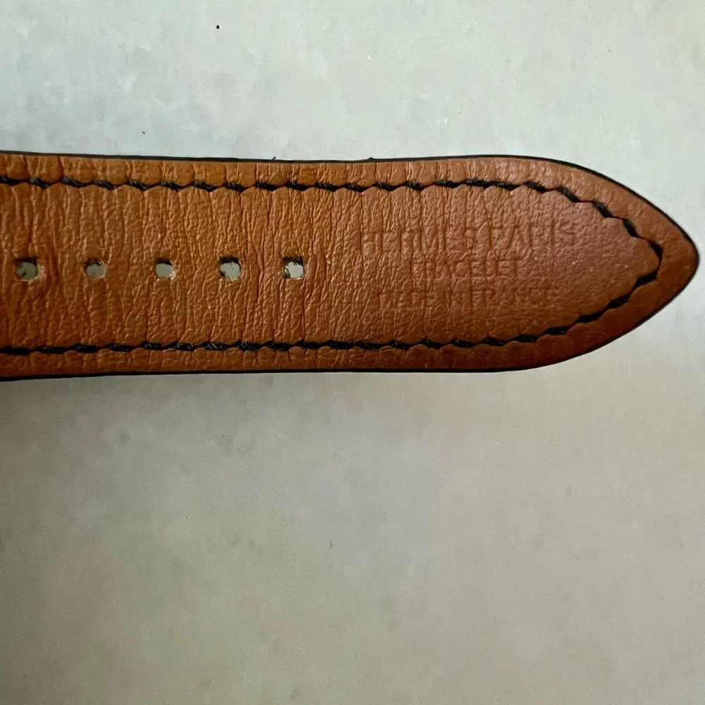 HERMES Apple Watch Double Tour Bleu Indigo leather band 38, 40, 41 mm - Picture 7 of 9